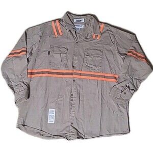 Armorex FR Unifirst Shirt Men 3XL Tan Flame Resistant Reflective High Visibility